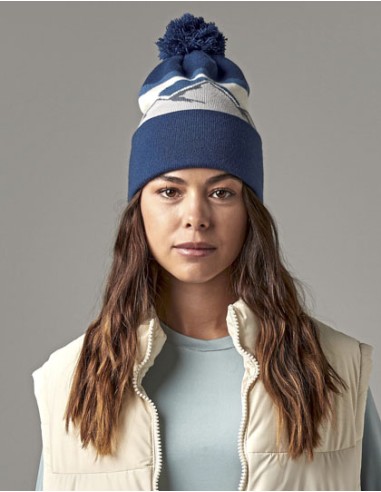 BEE-B395R-Mountain Peaks Pom Pom Beanie